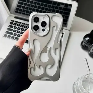 Flame iPhone Case - Shiny Soft and Bendy Design for Perfect Fit, Ideal for iPhone 11 and Above chrome hearts  phone