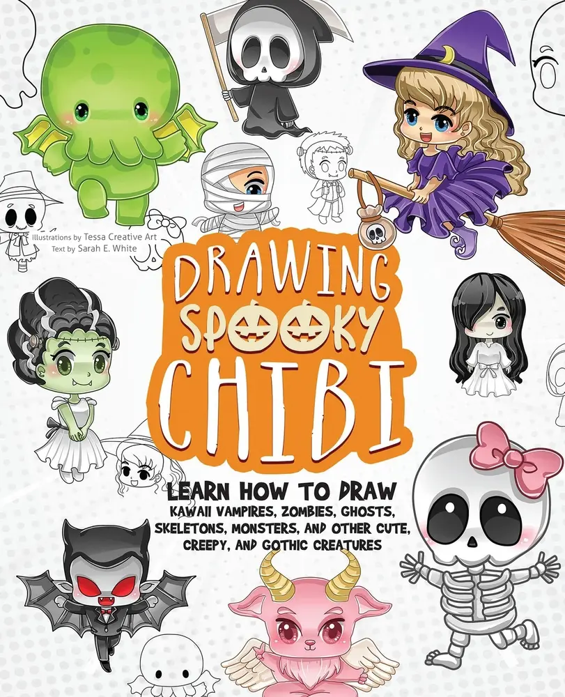 USED Book - Drawing Spooky Chibi: Learn How to Draw Kawaii Vampires, Zombies, Ghosts, Skeletons, Monsters, and Other Cute, Creepy, and Gothic Creatures by Sarah E. White (Paperback) - english