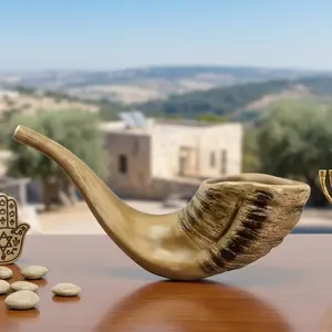 Classic Israel Style RAM Horn Ornament, Religious Ritual Decor, Religious Home Decor, Resin Material, Faux Natural Texture, Cultural Gift, Holiday Present, Stylish Religious Decor, Religious Decoration, Religious Ornaments