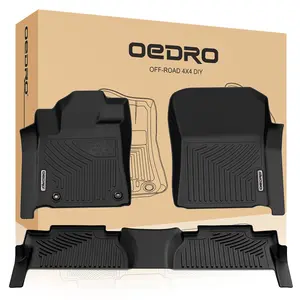 YITAMOTOR Floor Mats Fit for 2014-2021 Toyota Tundra Double/Crew Max Cab, TPE All Weather Tundra Floor Liners Custom Fit 1st & 2nd Row Car Mats