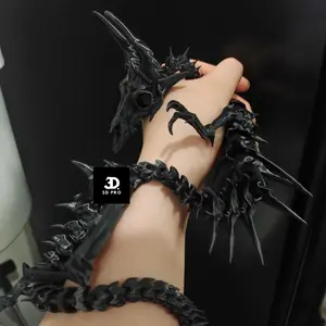 28inches Articulated Dragon Skeleton – 3D Printed Fantasy Creature with Realistic Bones and Spikes