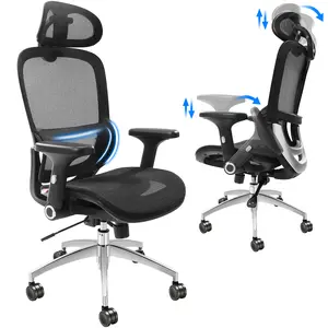 VEVOR Mesh Office Chair,  Adjustable High Back Desk Chair with Mesh Seat, Angle and Height Adjustable Home Office Chair with Lumbar and Head Support, Swivel Computer Task Chair