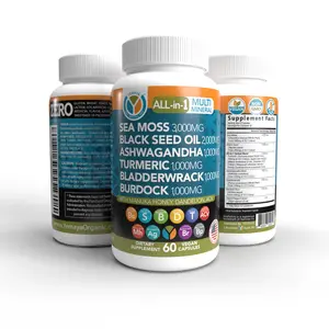 New Sea Moss, Black Seed Oil, Ashwagandha, Tumeric, Bladderwrack, Burdock Capsules | Yemaya Organic