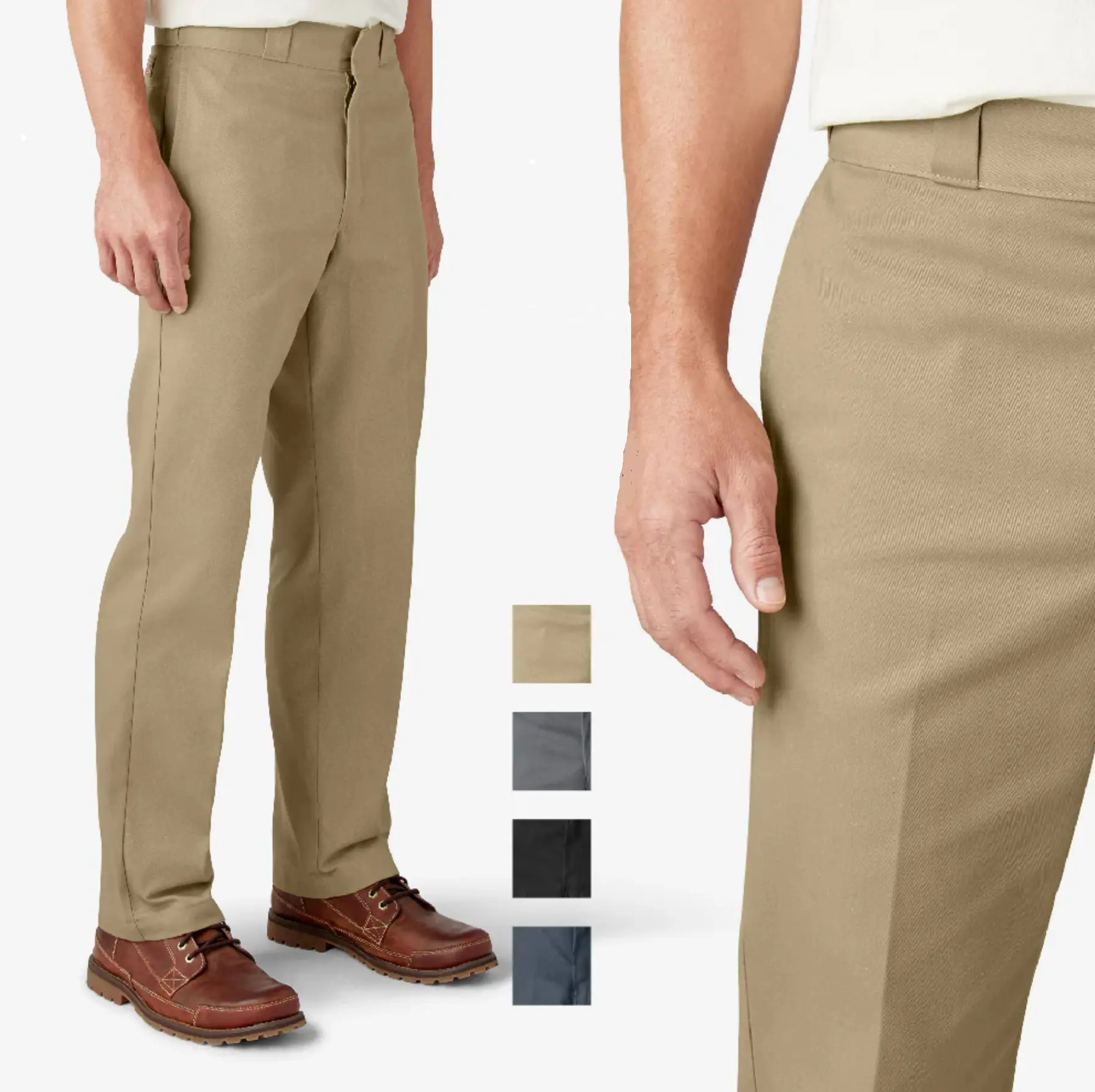 DICKIES Men's Original 874 Classic Mid-Waist Work Pants, Cotton All-Season Clothes, Original Fit Plain Zipper Workwear Trouser with Reinforced Seams & Hook-and-Eye Closure - Mensfashion