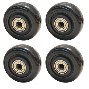 4 count 3" PU Caster Wheels Heavy-Duty Replacement Wheels for Platform , Snow Blowers & Grills 3/8" Axle, Smooth Rolling, Durable Transport Wheels