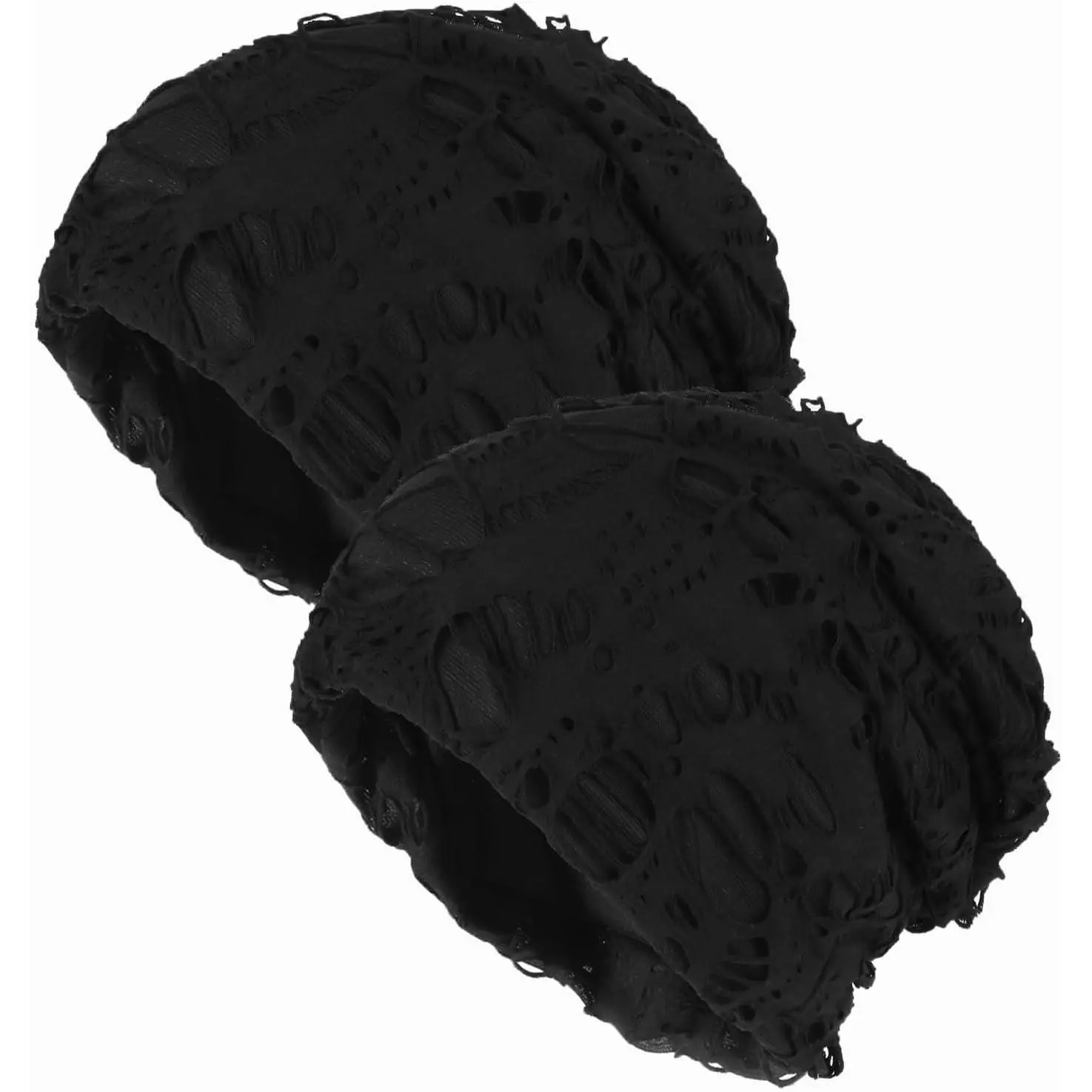 Black Beanie 2-Pack, Lightweight Slouchy Hats for Women and Men