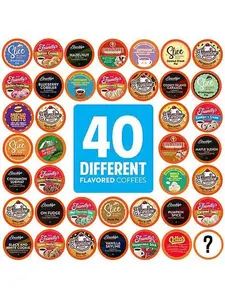 Two Rivers Coffee 40ct Flavored Coffee Pods Sampler-40 Flavors
