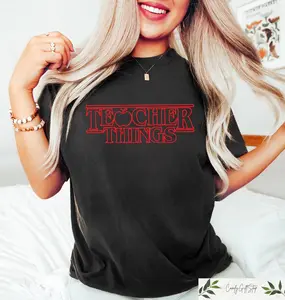 Comfort Retro Teacher TShirt, Teacher Thing Tshirt, Stranger Teacher Tee, Back To School Gift, Funny Teacher T-Shirt, First Day Of School Tee