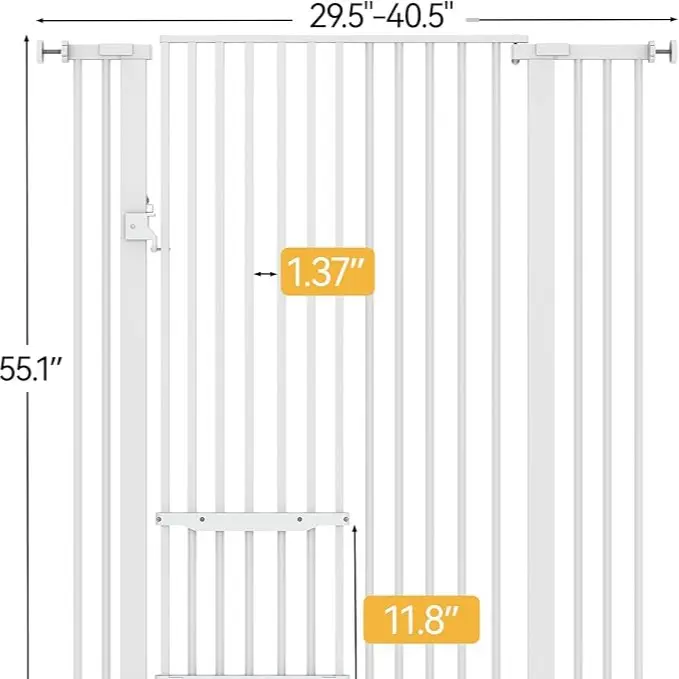 29.5-40" Wide, 55.1" Tall