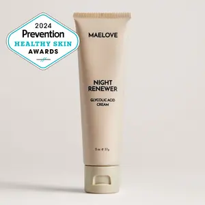 Night Renewer Glycolic Acid Cream, “overnight facial”, 10% glycolic acid, AHA exfoliant that improves skin texture, fades dark spots, and reduces the appearance of lines, wrinkles, and pores