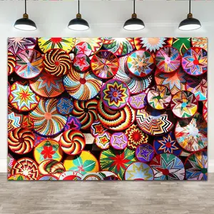 Lofaris Ethiopian Theme Bckdrop Ethiopian Handmade Habesha Baskets Photography Background Happy Birthday Baby Shower Bridal Shower Colorful Ethiopia Africa Party Decoration Banner 7X5Ft Lofaris