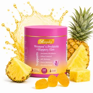 Women's Probiotic Gummies with Prebiotics, Slippery Elm & Lactobacillus Blend - 60-Count Hawaiian Pineapple Flavor Healthcare Supplement for pH Balance & Dryness