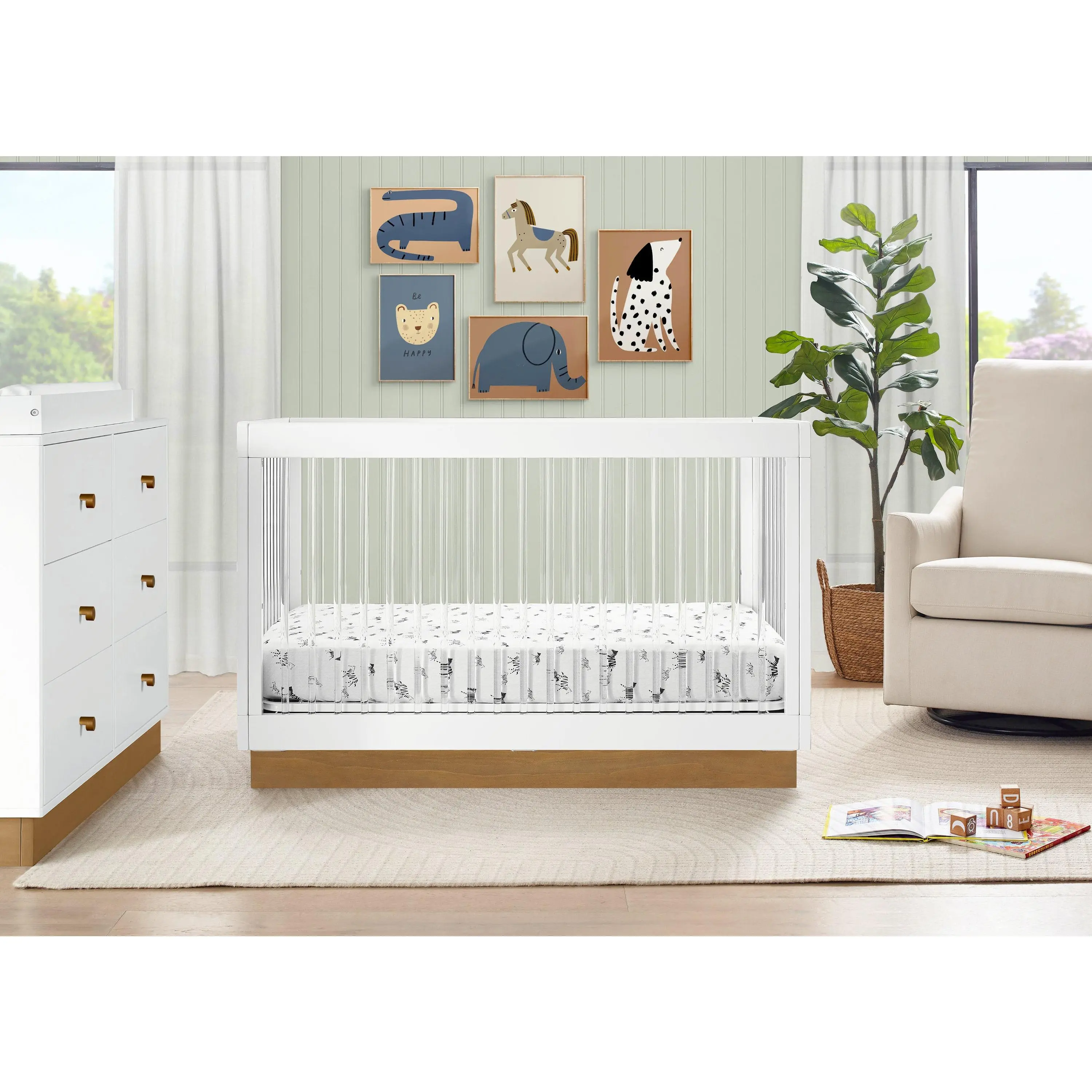 James Acrylic 4-in-1 Convertible Crib James Acrylic 4-in-1 Convertible Crib