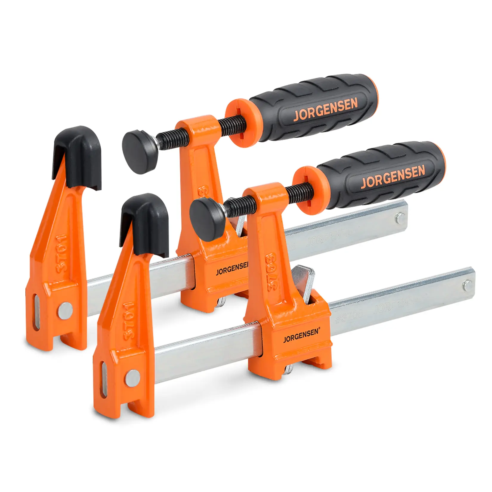#fathersdaygift Jorgensen 6” Bar Clamp Set, Steel F Clamp Light Duty, 300 lbs Load Limited, for Woodworking, Metalworking, DIY