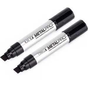 Permanent Marker Pens,  Size,  Barrel, Set of 2,   & Smear Proof Markers, Quick Drying, Writes   surfaces (Black)