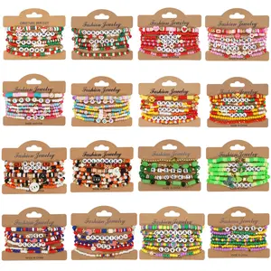 107pcs/set 8 Holiday Multilayer Beads Bracelets for Women Men, Valentine's Day, St. Patrick's Day, Halloween, Christmas, Thanksgiving, Easter - Festival Wear Jewelry, Ideal Gift for Anniversaries & Holiday Occasions for Women, Men & Fashion Enthusiasts