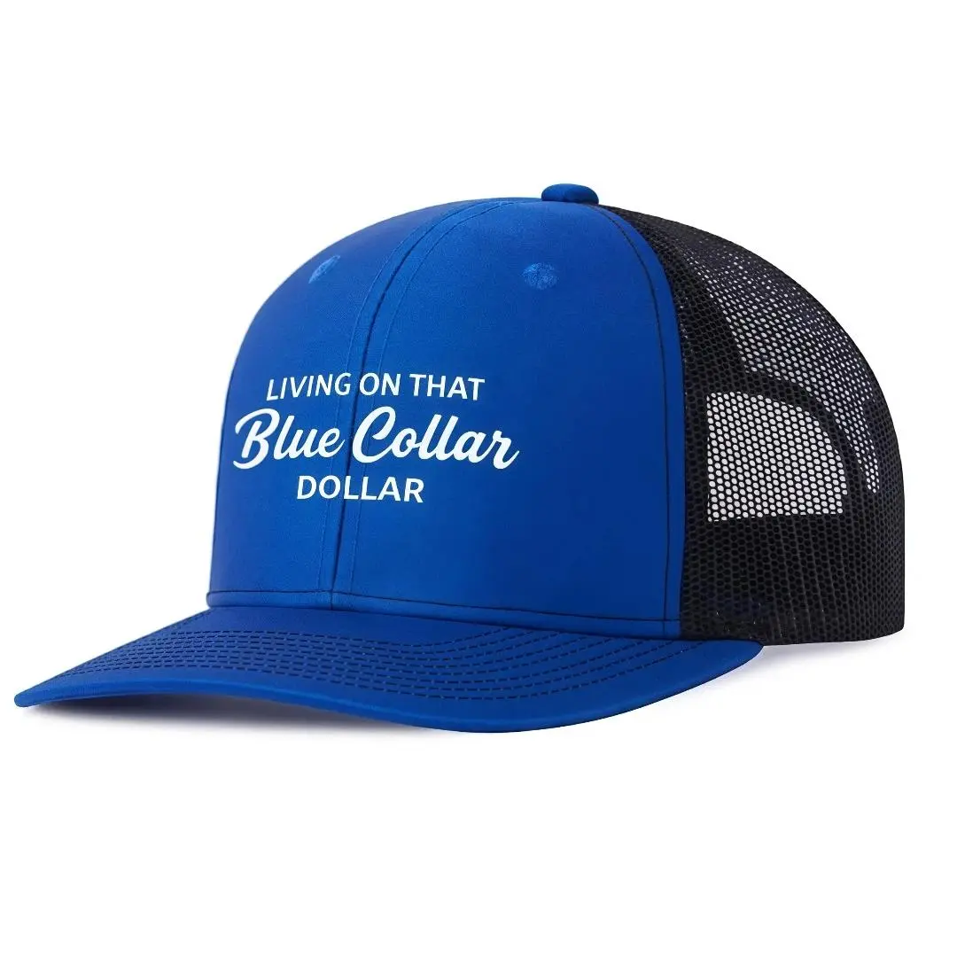 Unisex Blue Collar Snapback Hat (12 Colors) - Lightweight, Stylish, Moisture-Wicking Sweatband, Mesh Back, All-Season for Outdoor Sports, Fishing, Unisex Names
