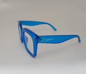 Classic Unisex Blue Transparent Full Rim Eyewear Frames