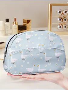 Portable Travel Cosmetic Bag, Cosmetics Bag with Duck Pattern, Cute Makeup Brush Organizer, Large Capacity Toiletry Storage Box for All Seasons