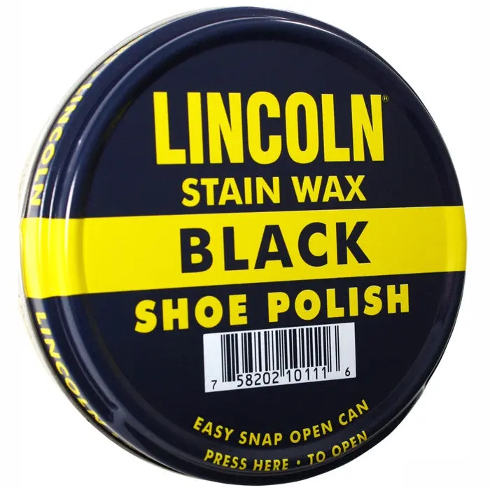 Lincoln Black Leather Footwear & Boot Polish - USMC Official Stain Wax, USA Made, 2 1/8 oz, Black Shoe Polish For Leather, Tactical, Polishes