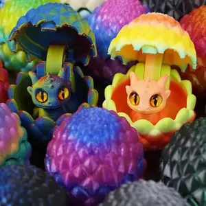 Dragon Egg & Mini Dragon Set 3D Printed Fantasy Themed Decor for Easter Valentine’s New Year 10 Figurines 10 Eggs Random Colors Durable Plastic Enchantment Gift easter baskets for gf gifts for boyfriend Eggs Random Colors Durable Plastic Enchantment Gift
