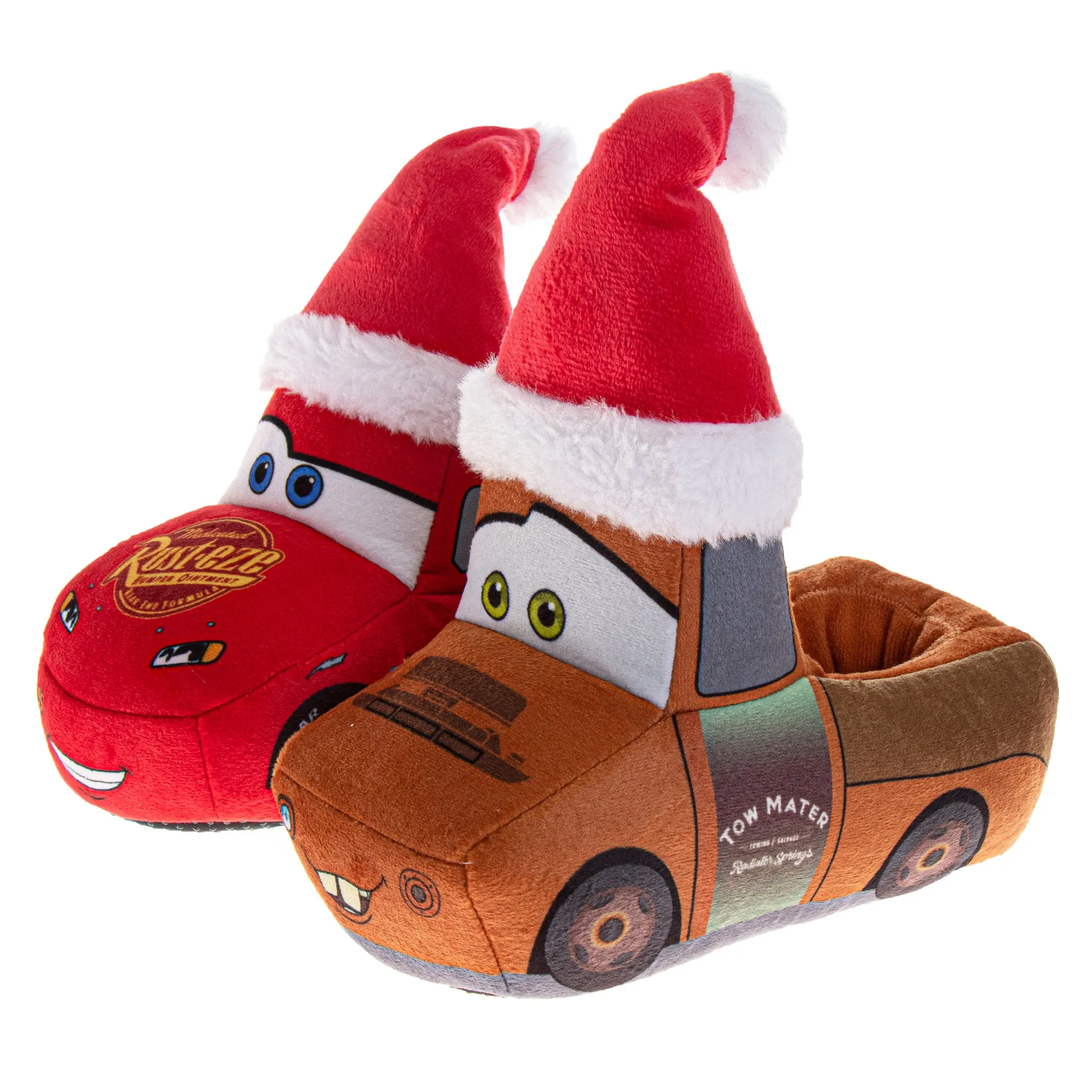 JOSMO KIDS Boys' Disney Cars Lightning McQueen Fun Slippers, Cozy Plush Slip-On House Shoes in Lightweight Nylex for Little Kids & Toddlers, Indoor Slippers
