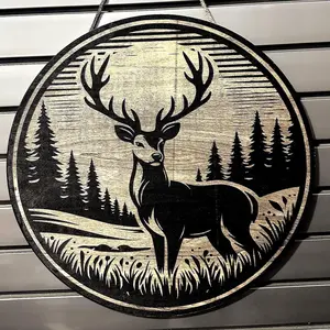 Engraved Buck Decor