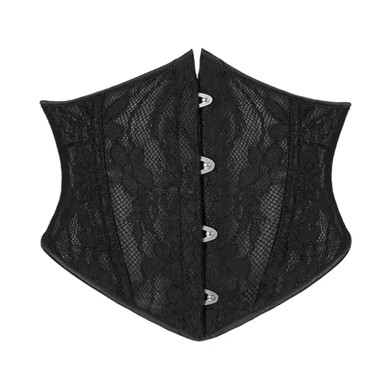 Women's Solid Color Front-Closure Waist Trainer, Comfortable Breathable Lace-Up Tummy Control Shaper, Waist Cincher for Women, High Waist Shapewear, Floral Lace Corset for Waist Cinching, Abdomen Shapewear