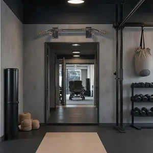 Commercial Strength Wall Pull-Up Bar – 1400LB Weight Capacity, All-in-One Home Gym System with Hanging Straps, Perfect for Weighted Exercises, Dips, Pull-Ups, Push-Ups & Core Training, Solid Black Professional Equipment