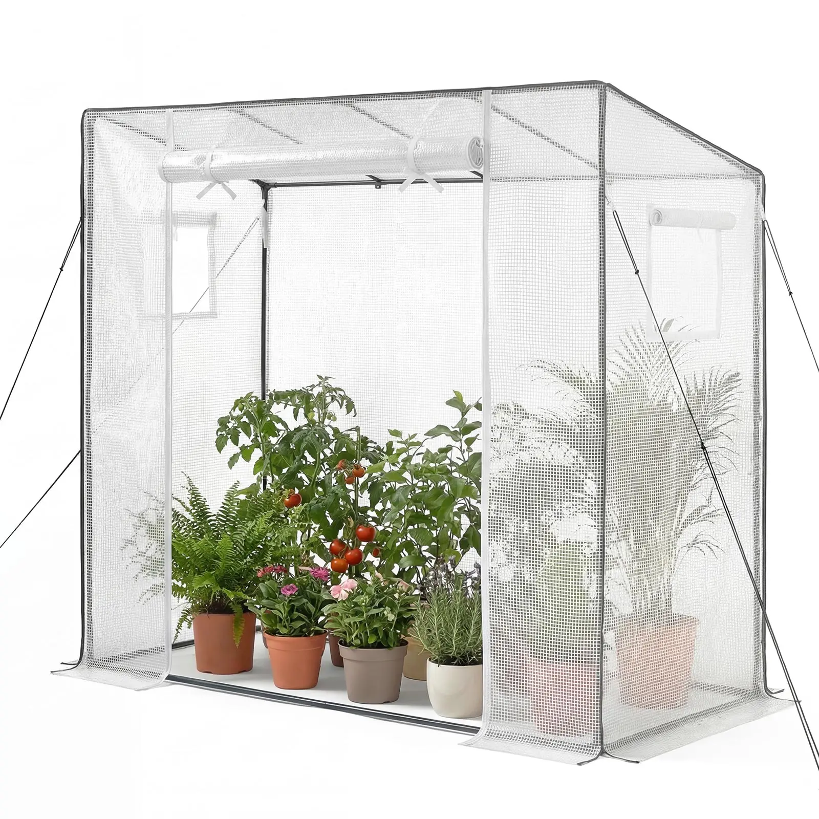 【SummerFinds】VEVOR Steel Walk-in Greenhouse Kit, 76.8x30.3x66.1in Outdoor Portable Hot House with PE Cover, Roll-Up Door, Windows, Garden Accessories, Assembly Required, Father's Day Backyard Gift, Extends Plant Growth, Boosts Sunlight Pass, Easy Access,,