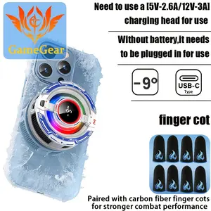 Memo RGB Phone Cooler, a Powerful Semi-Conductor Cooling Device, Operates Without a Battery for Quick Heat Dissipation, Suitable for Most Smartphones During Gaming, And Comes with Matching Game Finger Sleeves