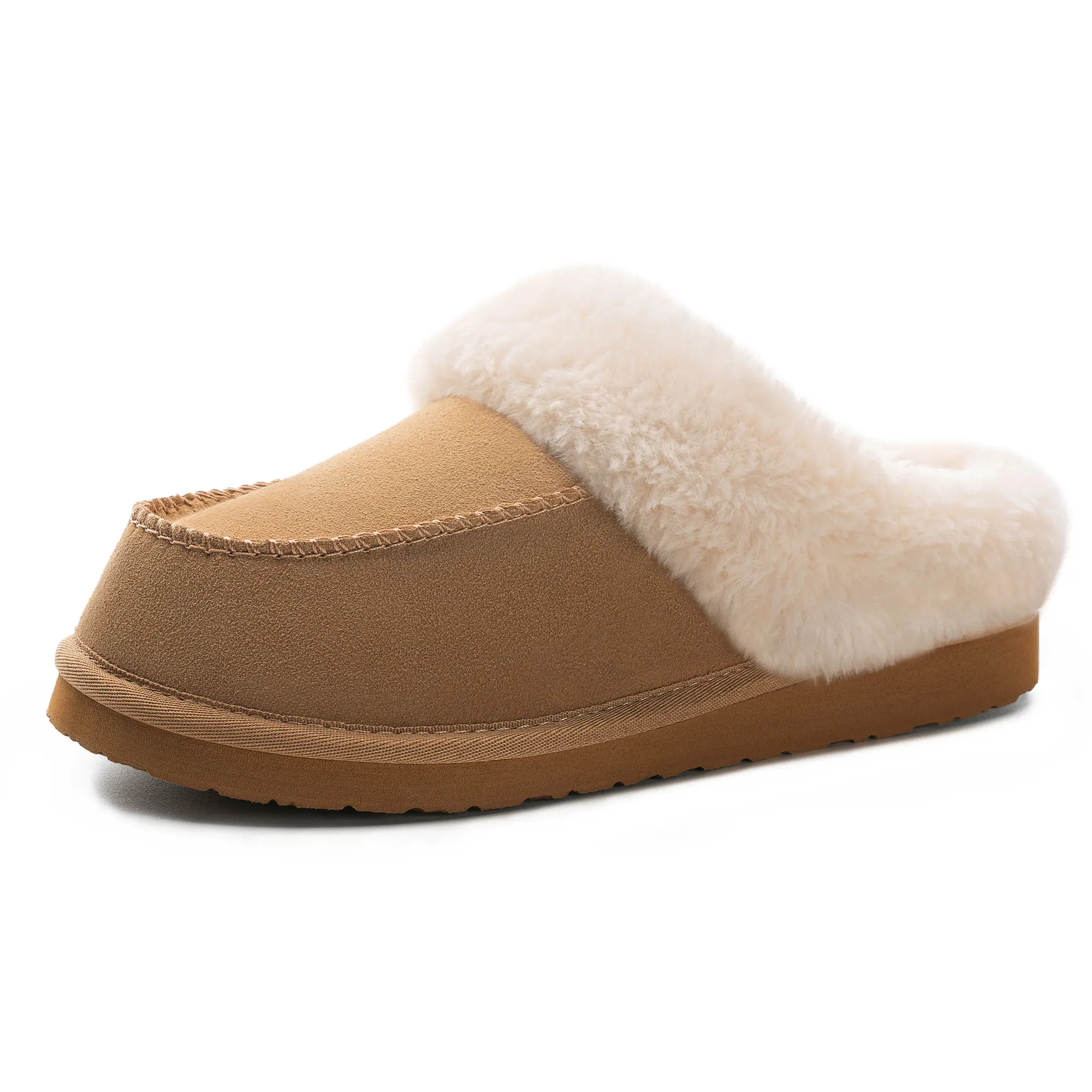 FITORY Women's Classical Fashion Slippers, Casual Slip-On Suede Footwear with Warm Faux Fur Lining, Memory Foam, All Over Print, and Non-Slip EVA Sole for Indoor Outdoor Use