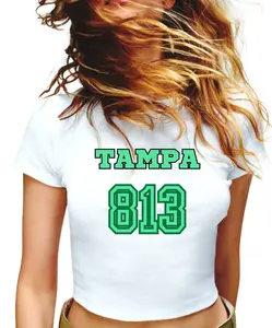 Tampa 813 Area Code Ladies Crop Top