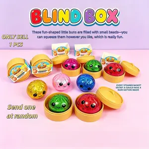 Glitter Mini Bun Soft Silicone Blind Box, Soft TPR Squeeze Toy with Water Beads, Children's Stress-Relief Toy, Assorted Styles, Children's Day Gift