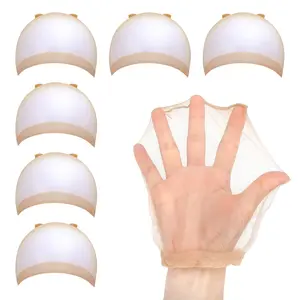 6 Pieces HD Wig Cap for Lace Front Wig, HD Stocking Caps for Wigs Caps for Women, Bald Cap for Wigs Invisible Sheer Wig Caps (3 PACK / 6 PCS)