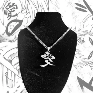 Anime Kanji Chain Stainless Steel Gaara Japanese Streetwear Jewelry - Love Symbol Necklace for Ninja Fans