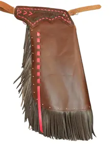 R Bar K/Custom Made Leather Chinks/ Leather Chaps/Black/Pink Leather Chinks/ Ranch/Show Chinks/R Bar K