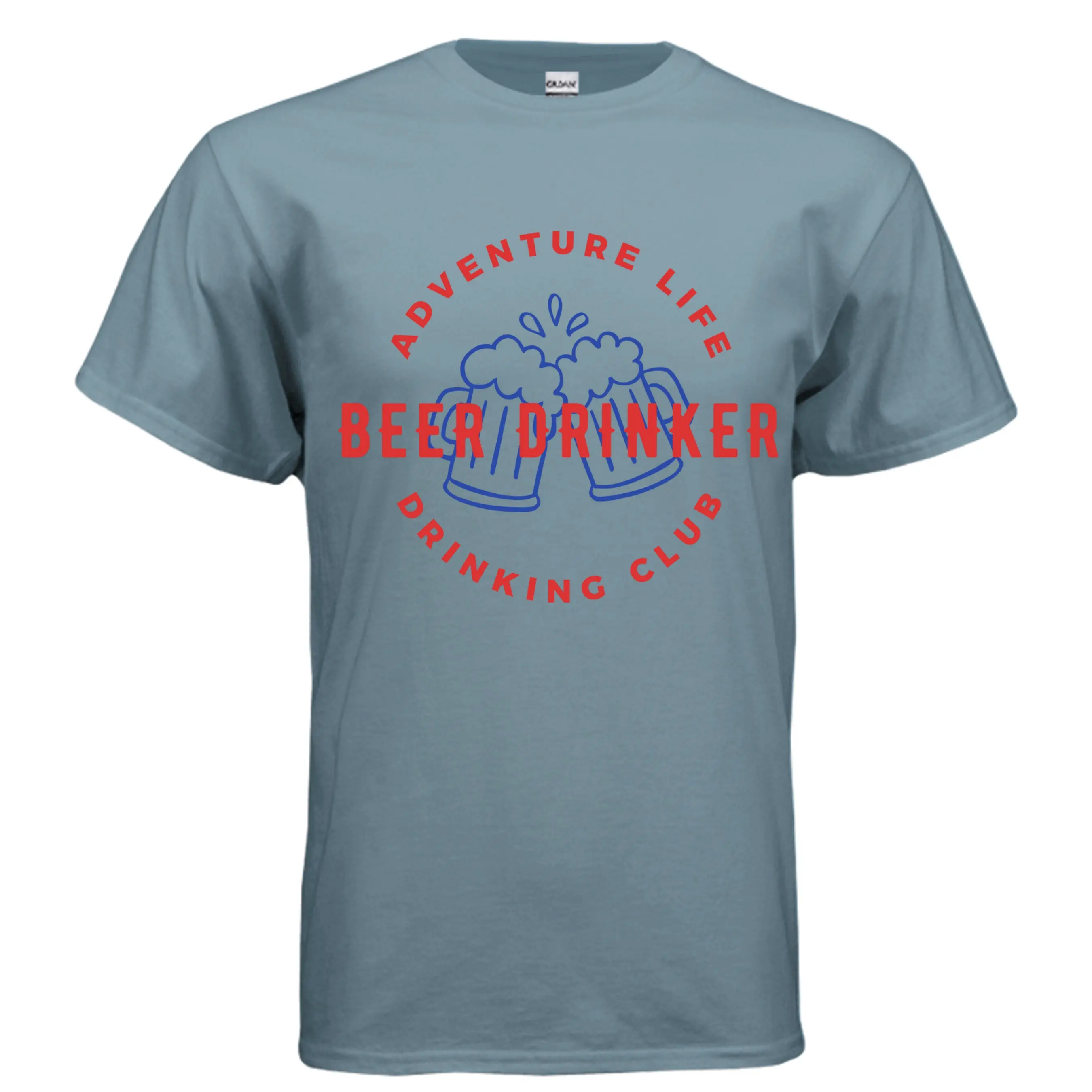 Gildan G200 Adult Ultra Cotton 6 oz. T-Shirt Beer Drinker Design 100% USA Cotton Sustainable & Fairly Grown