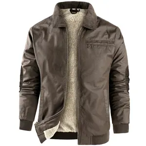 Men's Sherpa Lined Jacket Windproof Winter Coat with Soft Fleece Interior Warm Stylish & Durable Outerwear for Casual Street Everyday Wear