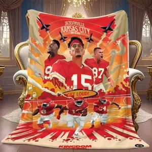 Kansas City Vs Jacksonville Blanket, Soft Warm Comfortable Napping Throw, Multi-Purpose Cover for Sofa Bed Office Camping Travel Gift