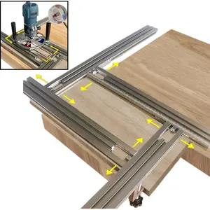 Adjustable Aluminum Alloy Milling Groove Carving Guide Rail, 400-500mm Backplate Bracket, Woodworking Carving Tool Accessory Hardware