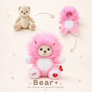 "TEDDY HUGGY 2026 New Product: 12-inch Pink Lion (Versatile Looks)! — 12-inch Teddy Bear, adorable and versatile teddy bear clothes, easy to use, ideal gift for teddy bear lovers."