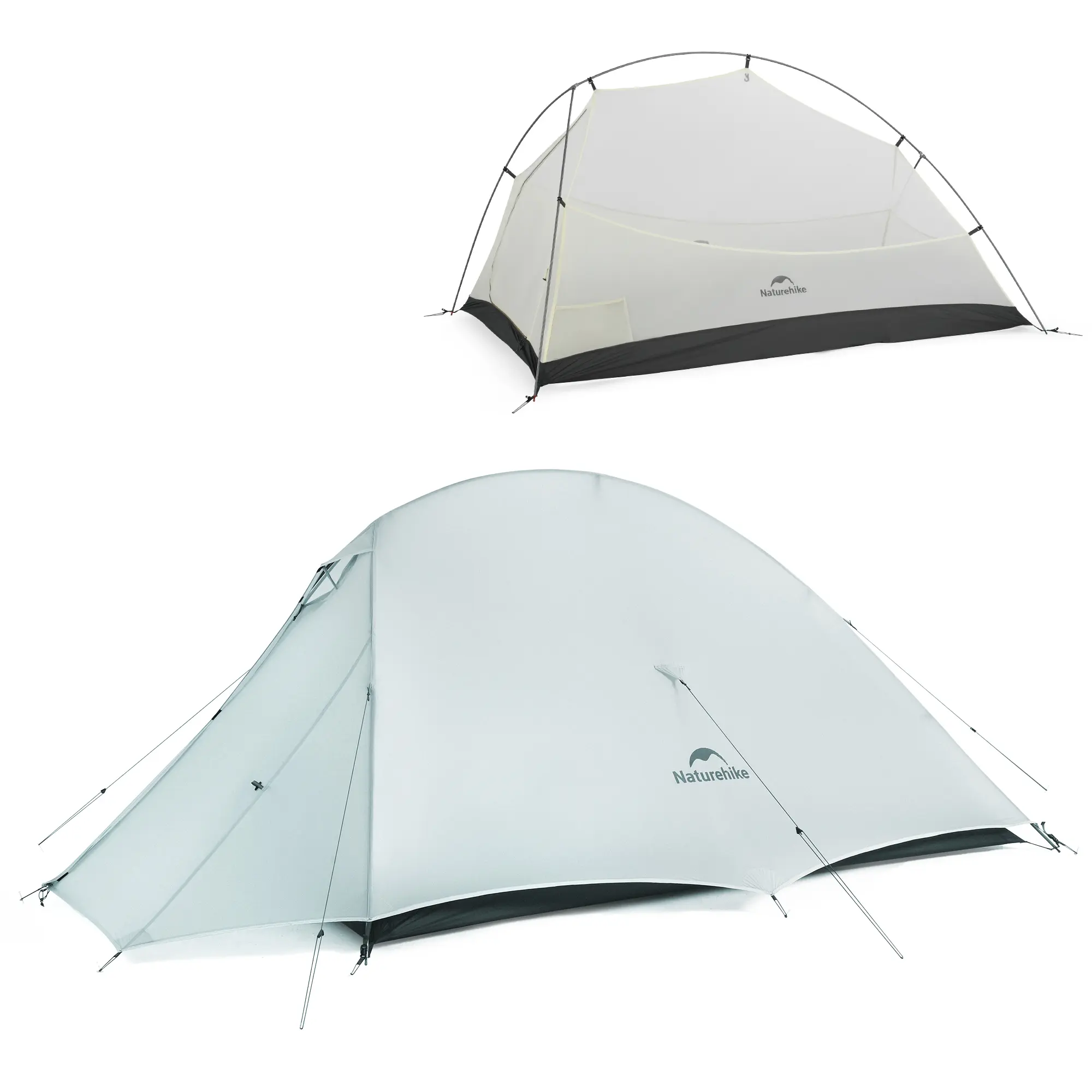 Naturehike Cloud Up UL 1-2 Person Minimalist Backpacking Tent, Unisex Nylon Fabric Ultralight Double-Wall Waterproof Camping Tent with Aluminum Poles, Compact Shape Headroom Fit Shelter for Hiking, Bikepacking
