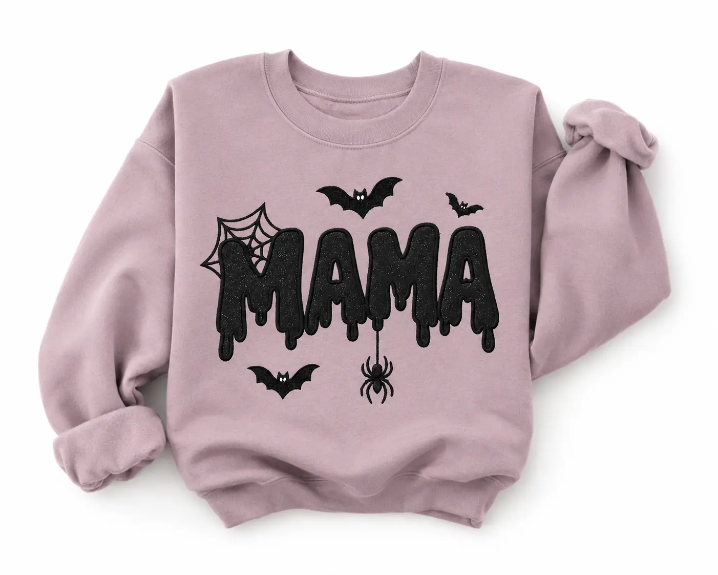 Halloween Mama Glitter Embroidered Sweatshirt