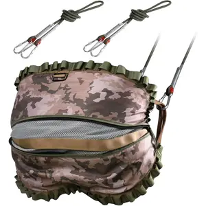 360LBS Capacity Safety Hunting Saddle, Comfortable Hammock Saddle for Tree Stand Hunting, Adjustable Bridge System with Padded Seat, 360 Mobility Gear for All-Day Hunting Accessories.(Length: 158 characters)