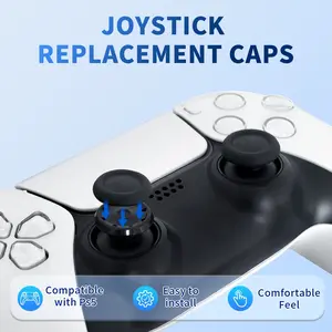 Replacement Repair Cap Thumb Grip for Ps4 Ps 5 Game Controller Joystick, Easy Installation Without Disassembly, Simple Setup, Ca Prop 65 Compliant, Gaming Accessories