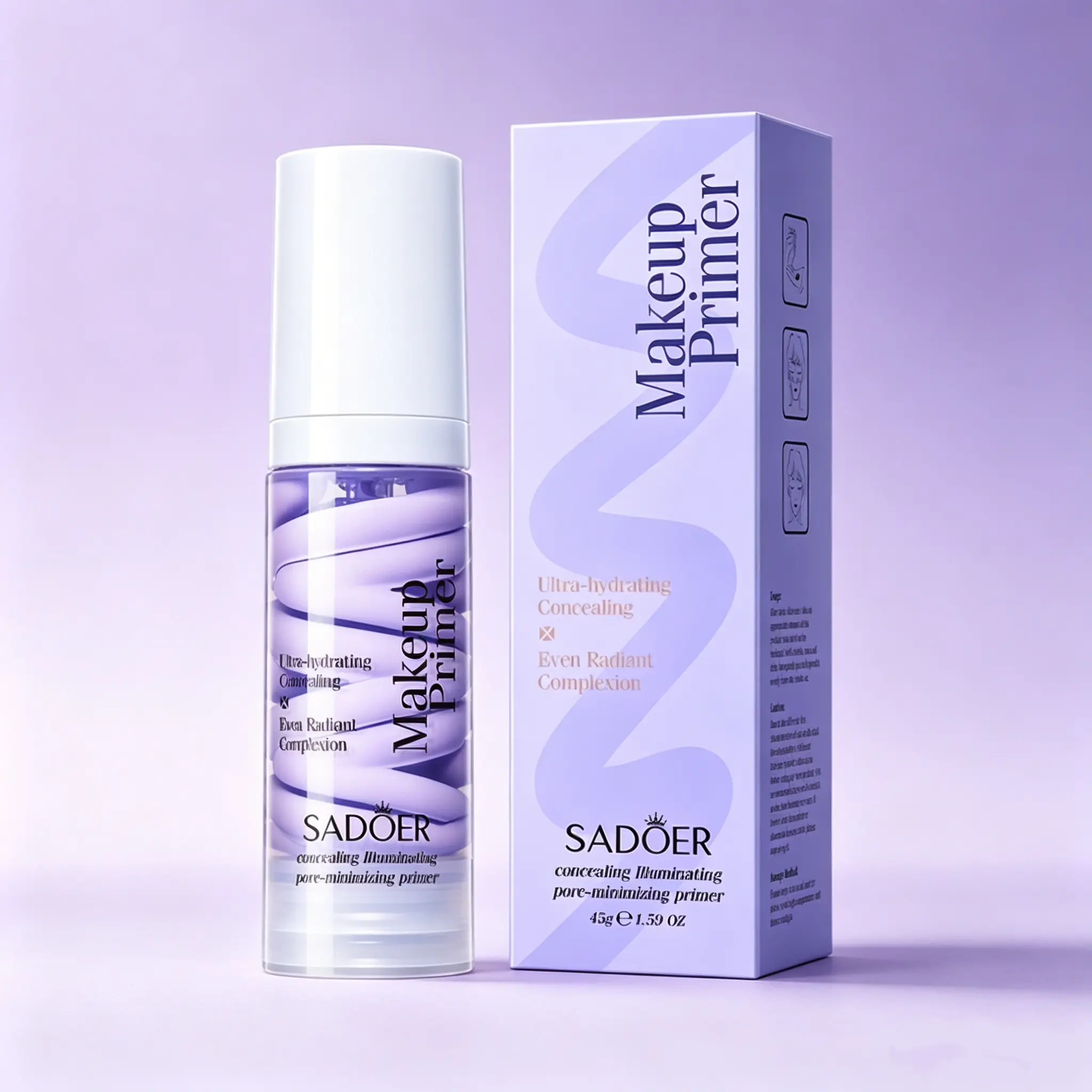 Purple Hydrating Makeup Primer, Silky Base Primer, Pore Minimizing Color Correcting Primer, Moisturize Skin, Hide Blemishes, Even Complexion,   Daily Makeup