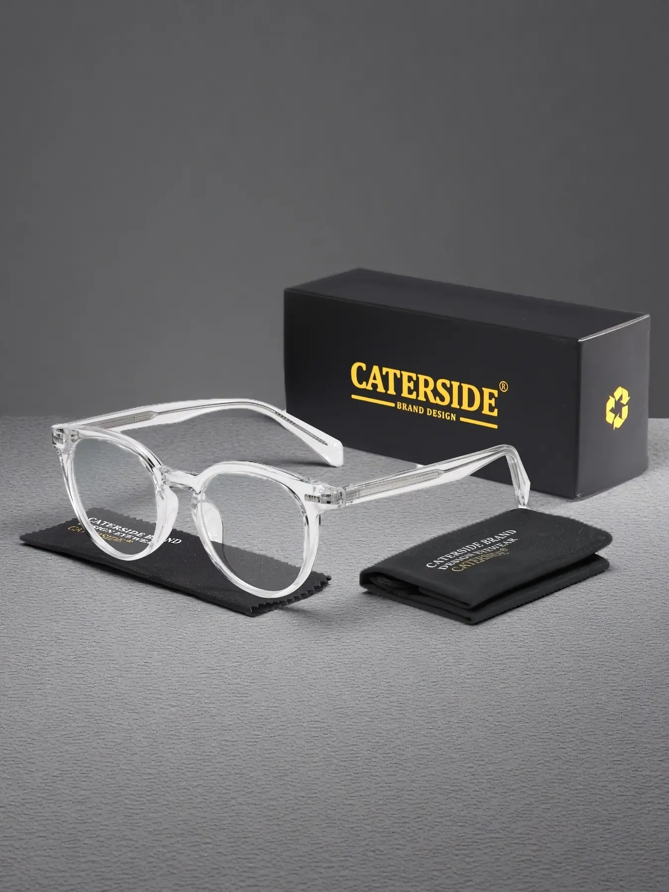 Caterside Simple Round Frame Prescription Glasses, Tr90 Material, Anti-Blue Light, Casual Style, All Seasons, Travel & Outdoor Use