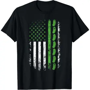 Pickle Cucumber US American Flag For Pickle Lovers Men Women T-Shirt