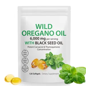 Oil of Oregano Softgels 120 Count | 2-in-1 Formula with Black Seed Oil | 6000mg Organic Oregano Oil & 200mg Black Seed Oil | Immune & Digestive Support | For Men & Women
